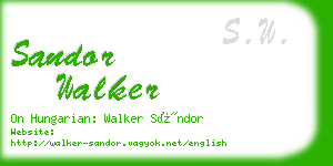 sandor walker business card